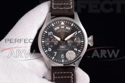 Perfect Replica YL Factory IWC Annual Big Pilot's Calendar Stainless Steel Case Swiss Grade 46mm Watch